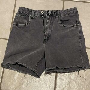 Cotton On Women's Distressed Charcoal Denim‎ Shorts Size 4